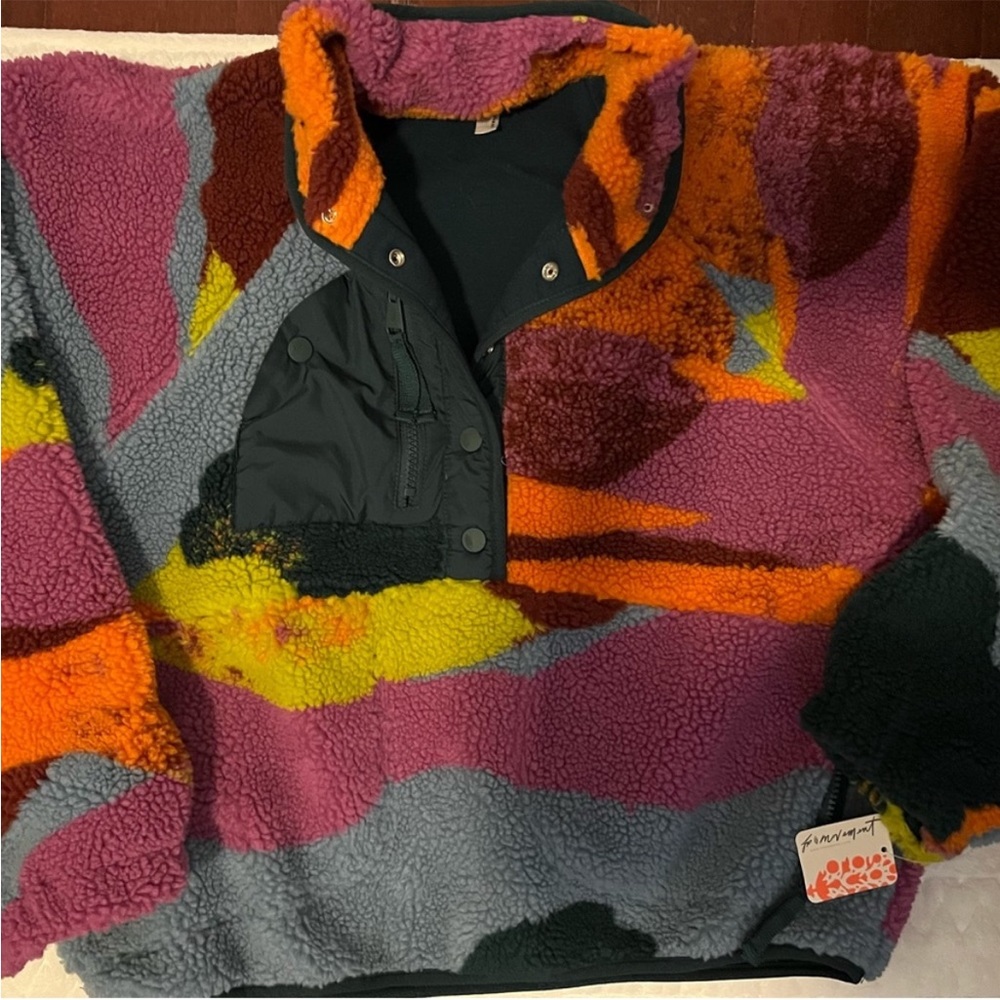 FREE PEOPLE fp movement Hit The Slopes Rocky Ridge Fleece Pullover Jacket